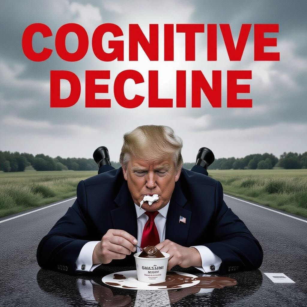 Trump Eating Ice Cream: A Satirical Portrait