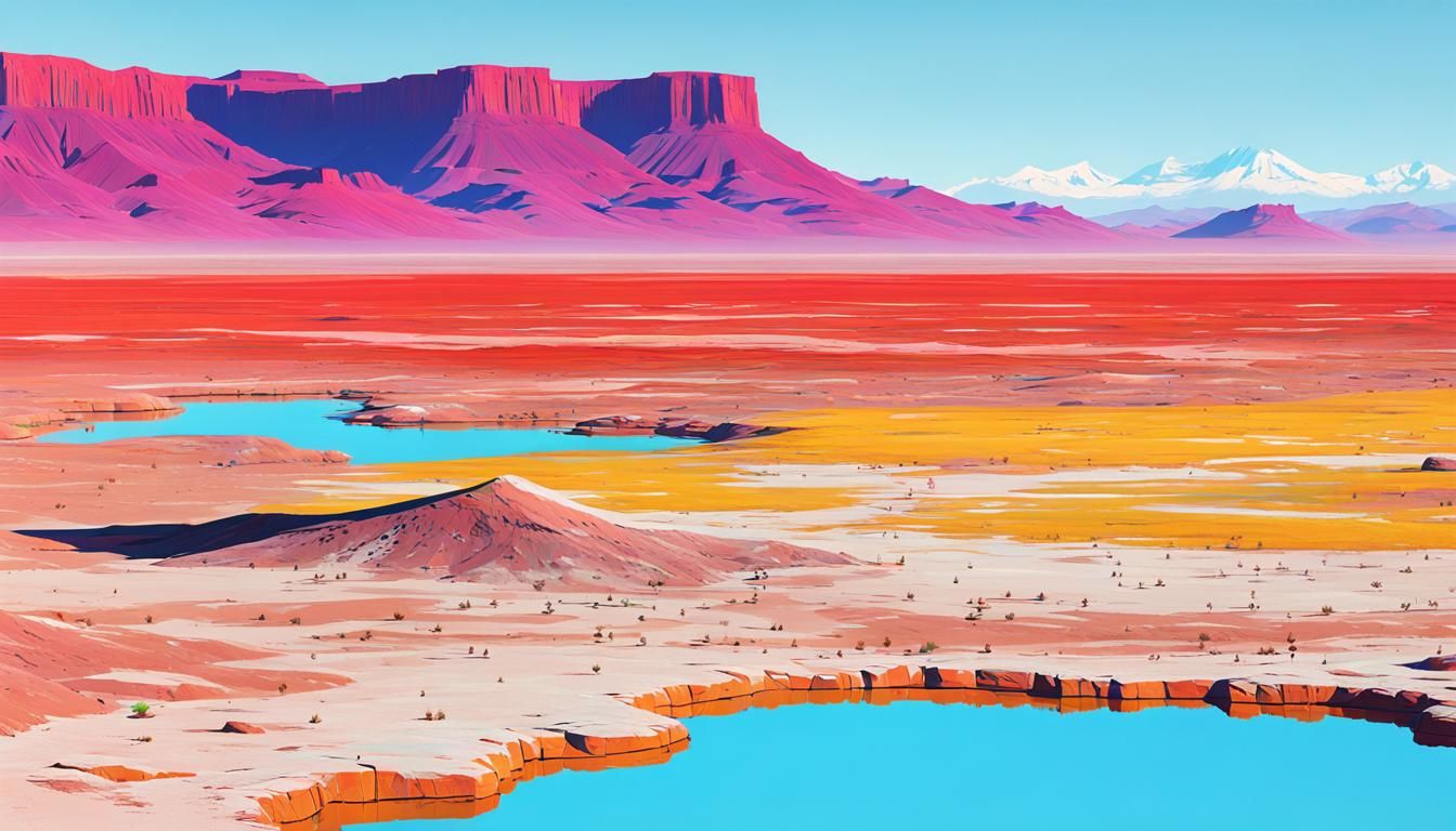 Distorted Reality Landscape in Psychedelic Style