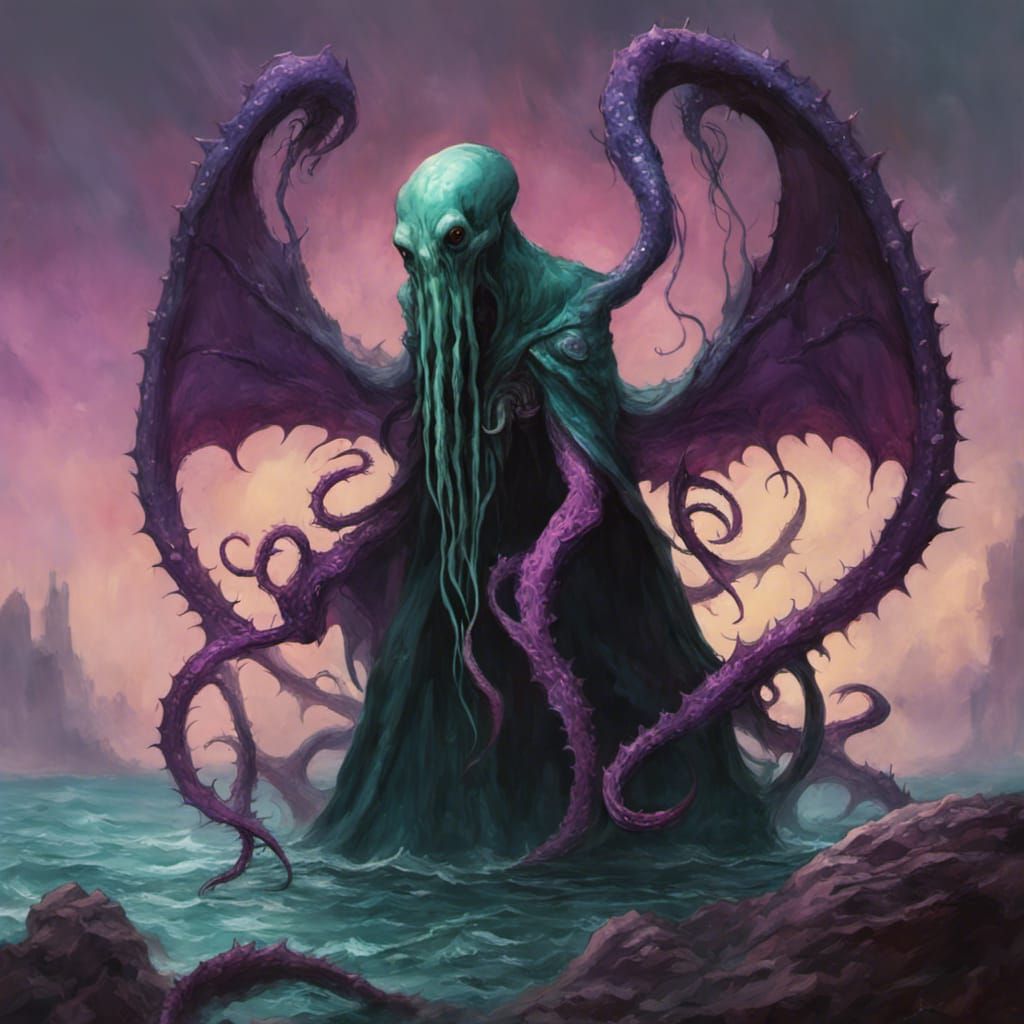 Grotesque Mind Flayer with Demon Wings