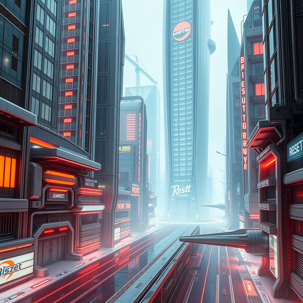 Futuristic Sci-Fi Security Protocols in Syd Mead Style