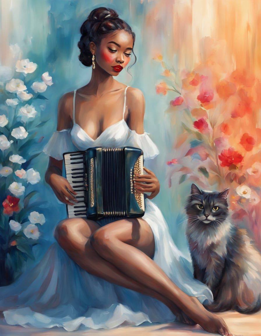 Sie hat mir Akkordeon vorgespielt.  2