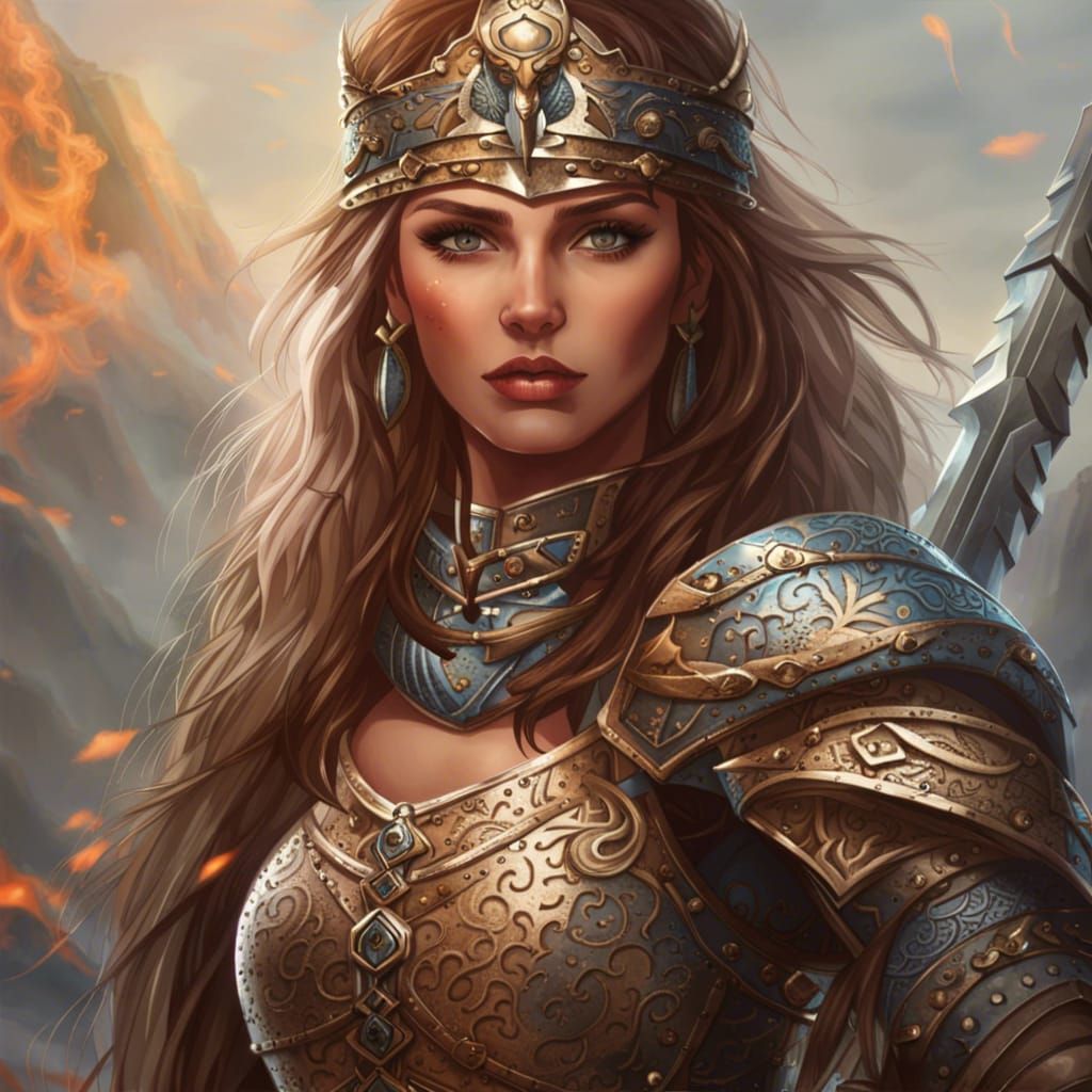 Warrior Queen Portrait of a Beautiful Girl