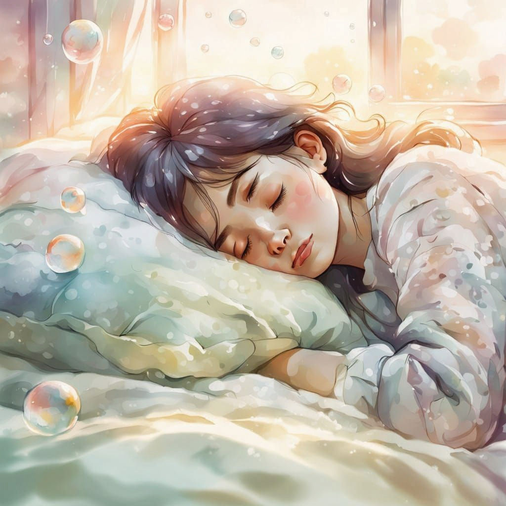 Woman Sleeping: Watercolor Dream of Daily Tasks