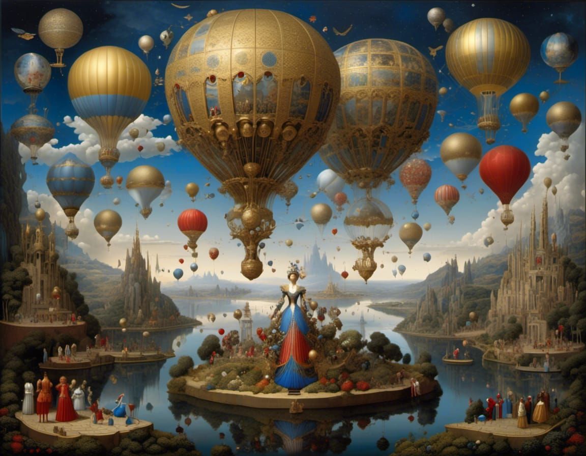 Rococo Air Balloon Shaped Like a Woman