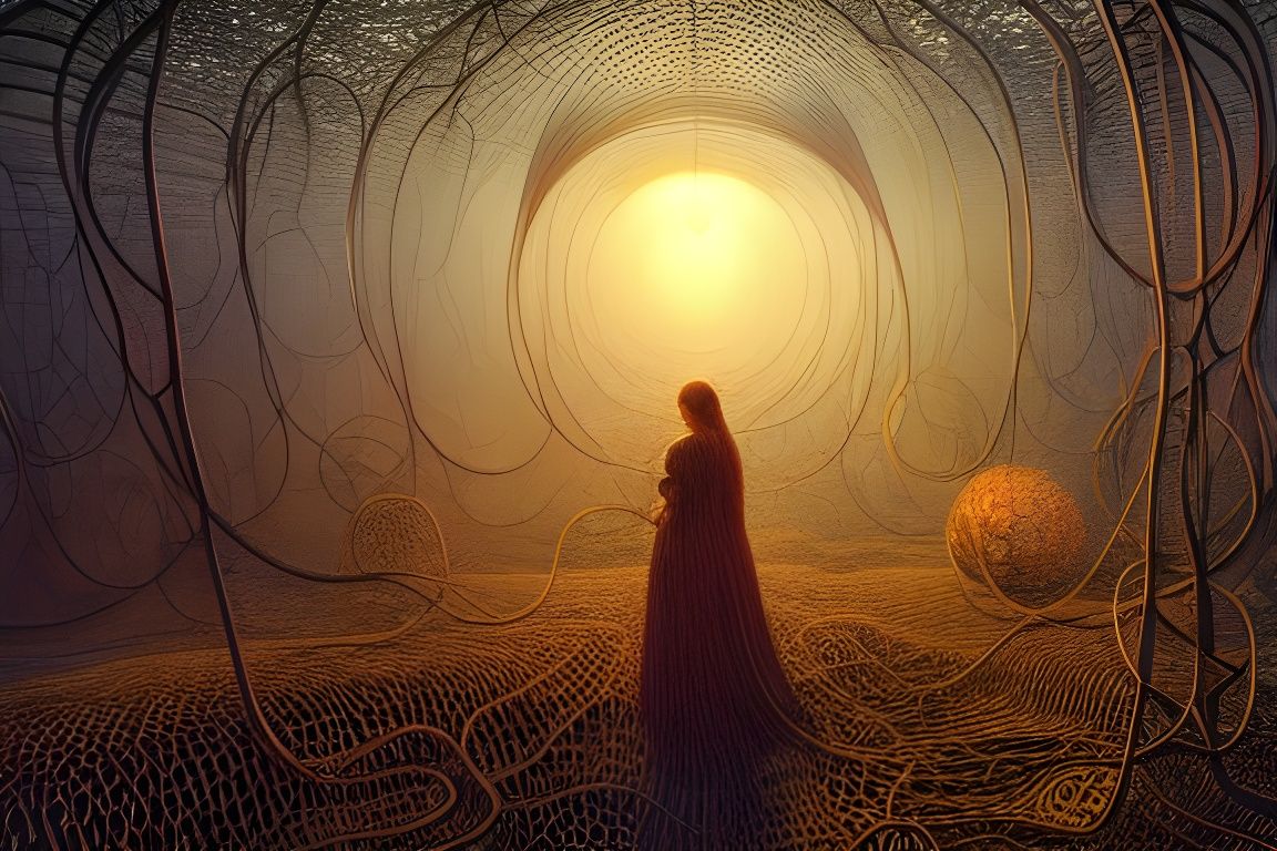 Surreal Landscape with Flowing Energy in Digital Art