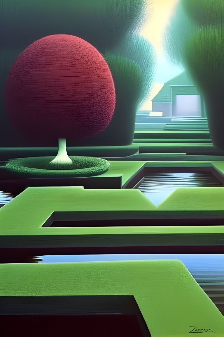 Zen Garden Painting in Pastel Style