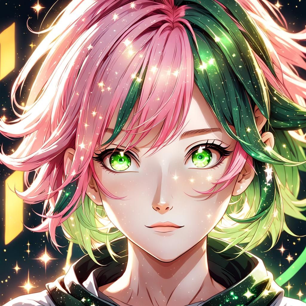 Anime Girl with Sparkling Eyes, 4K