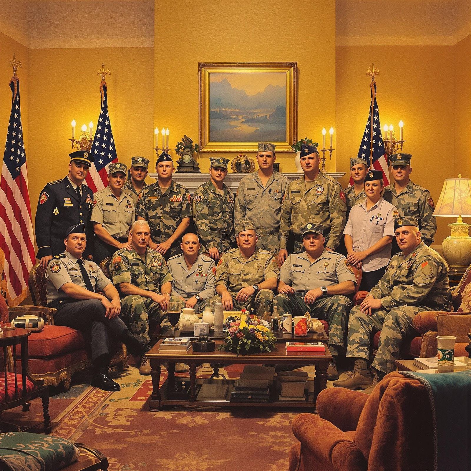 GWOT Veterans Reunite: Nostalgic Gouache Painting