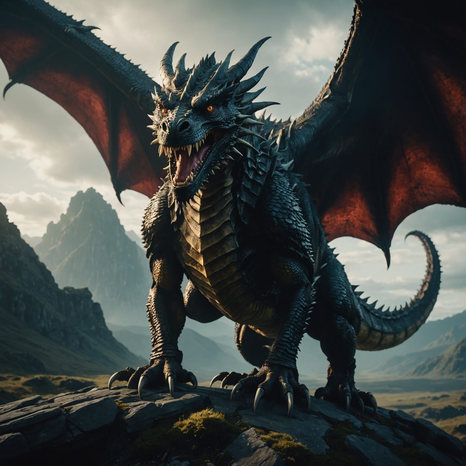 Epic Dragon in Cinematic Film Style