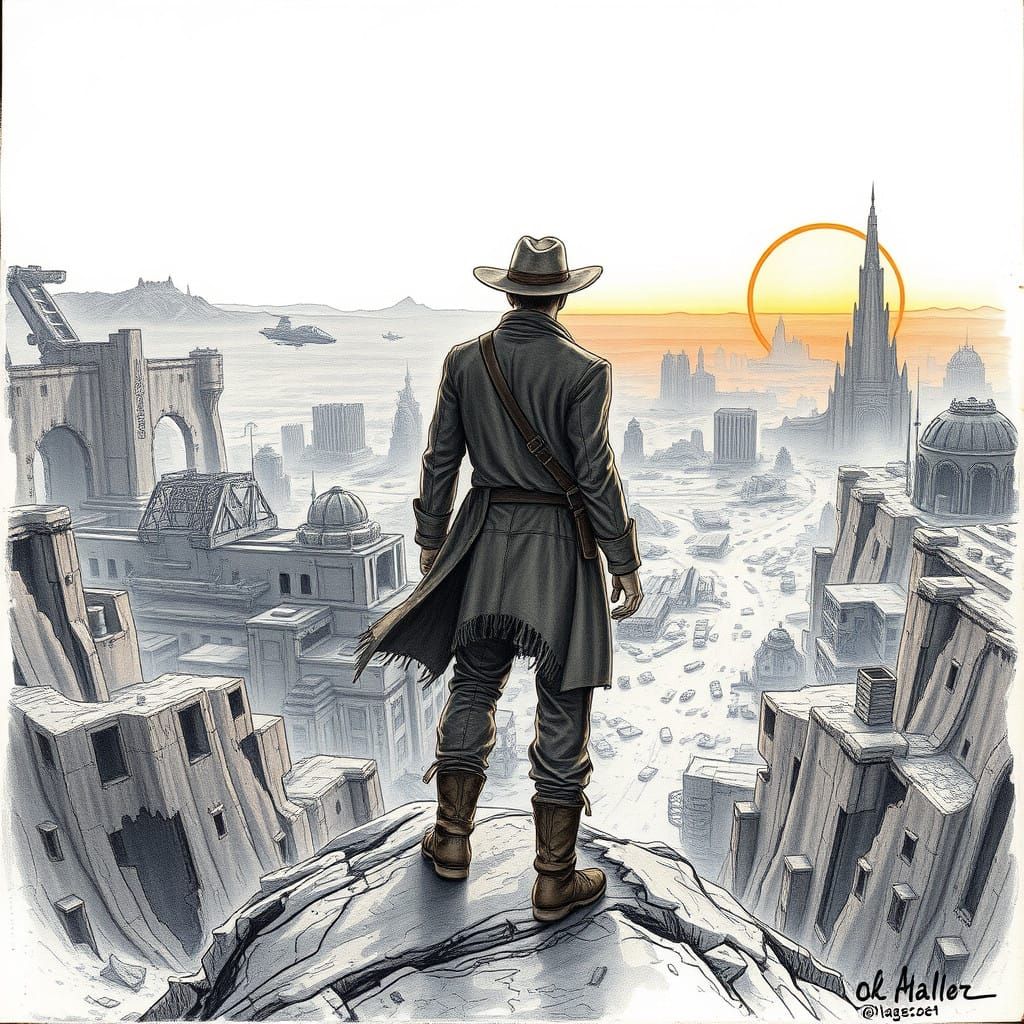 Gritty Post-Apocalyptic Landscape in Diesel-Punk Style