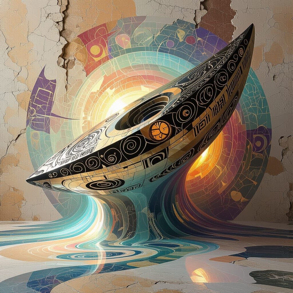 Gilded Ship Navigates Liquid Light Vortices