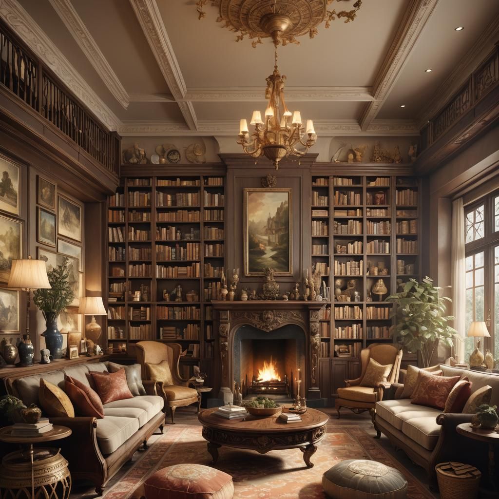 Harmonious Feng Shui Interior in Fantasy Concept Art