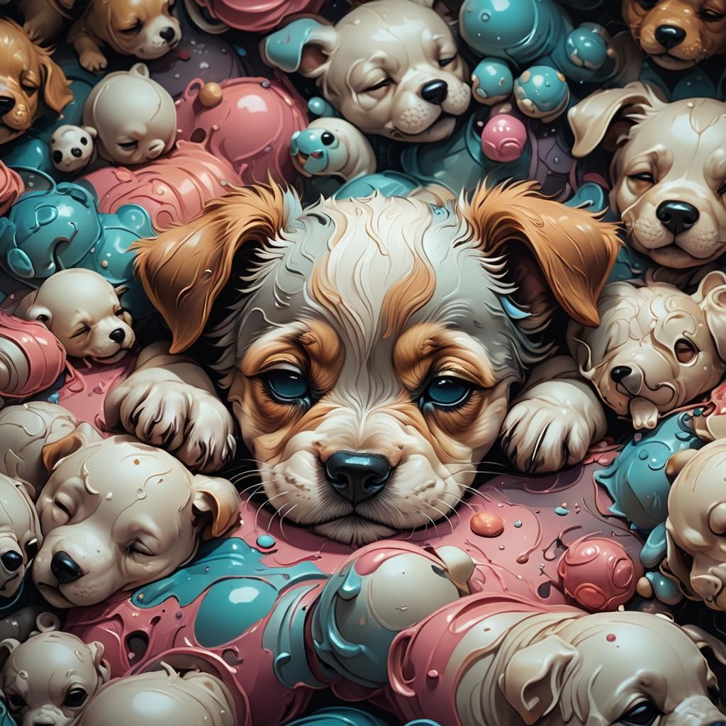 Adorable Creepy Puppy: Hyperdetailed Digital Art