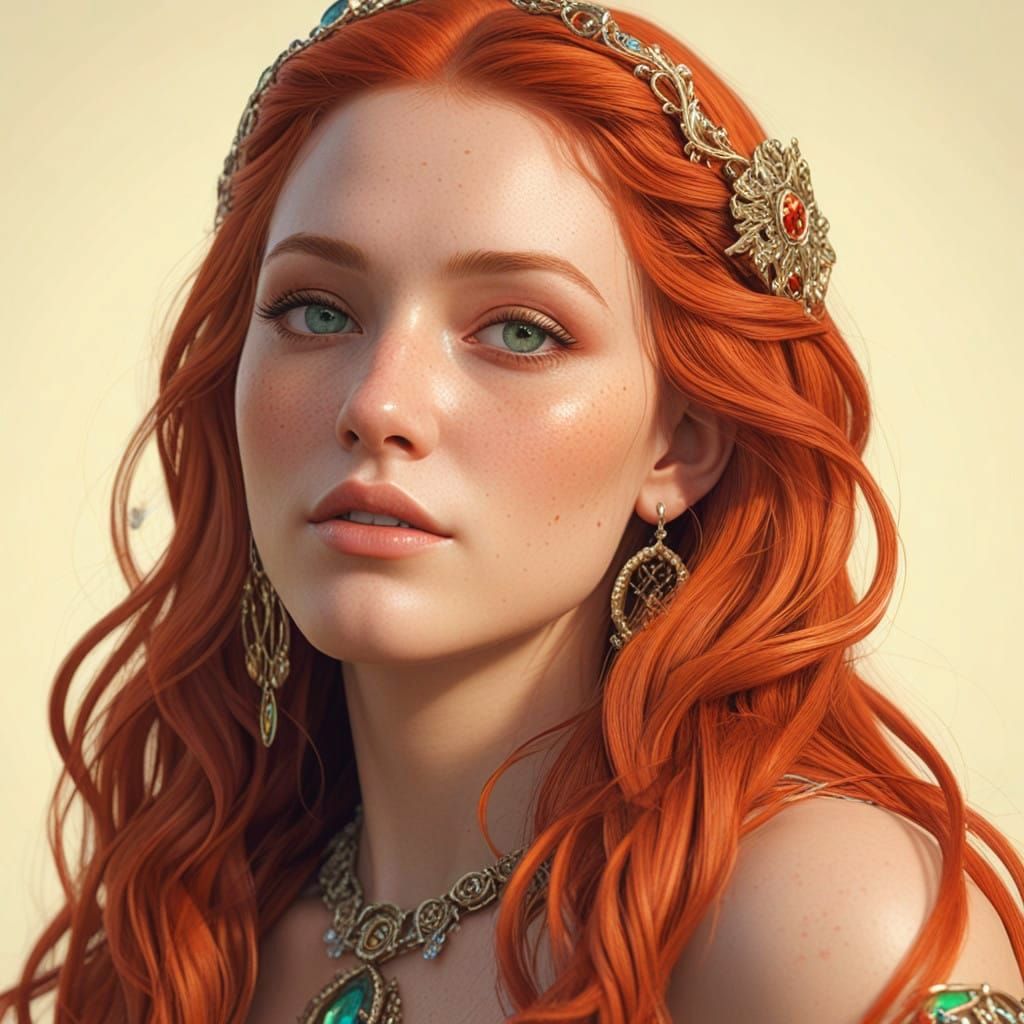 Mystical Celtic Enchantress in Vibrant Stained Glass Cathedr...