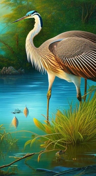 A Majestic GREAT HERON in Ancient Egypt