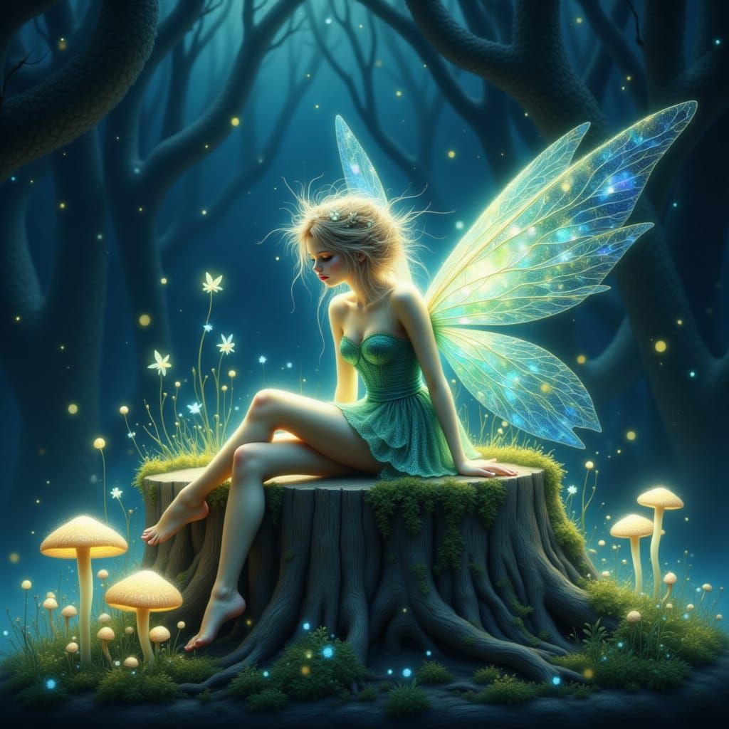 Whimsical Fairy in Ethereal Landscape