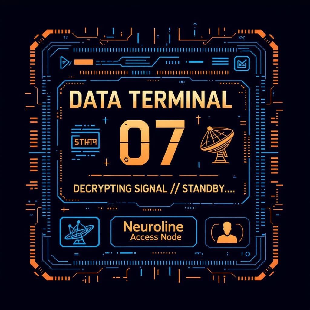Cyberpunk Data Terminal Decal with Binary Code
