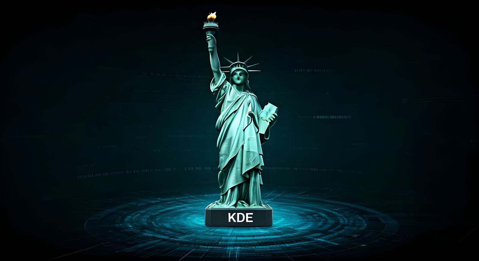 Statue of Liberty in Cyberpunk Cyberspace