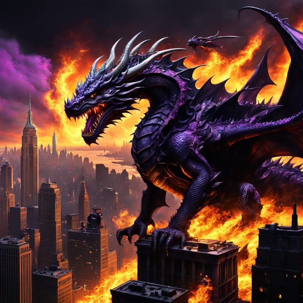 Dark Fantasy Dragon Descends Upon New York City