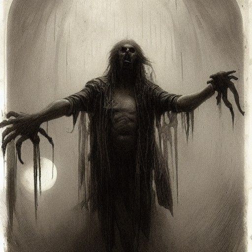 Screaming Tool in Horror Engraving Style