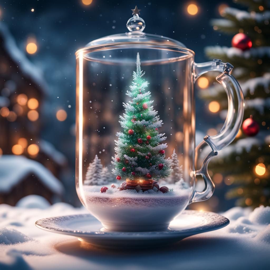 Miniature Christmas Tree Farm in Teacup