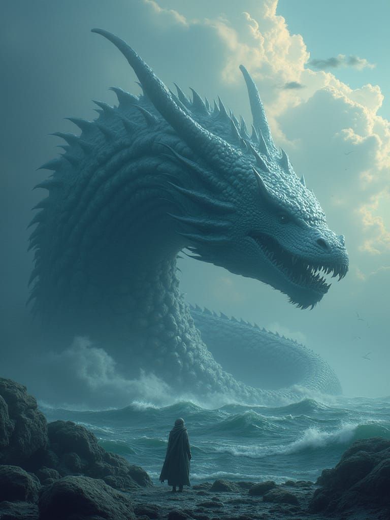 Majestic Leviathan: A Mythical Sea Dragon Vision