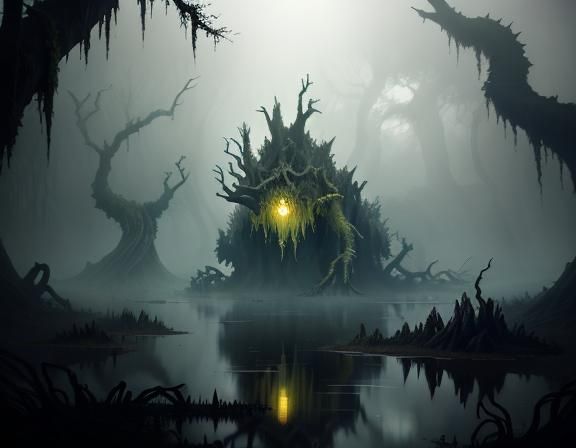 Menacing Bullywug Emerges from Mangrove Swamp