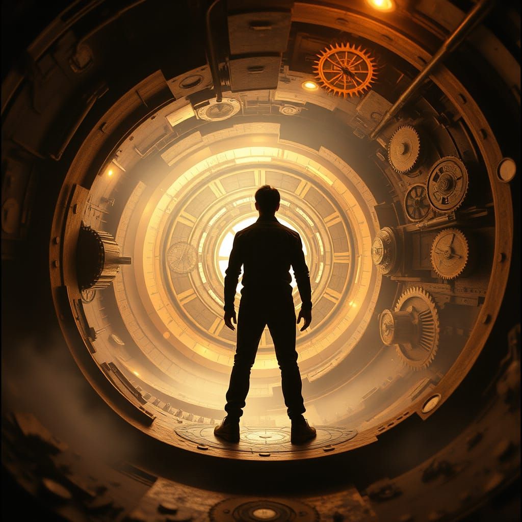 Swirling Vortex of Time: Cinematic Time Travel Image