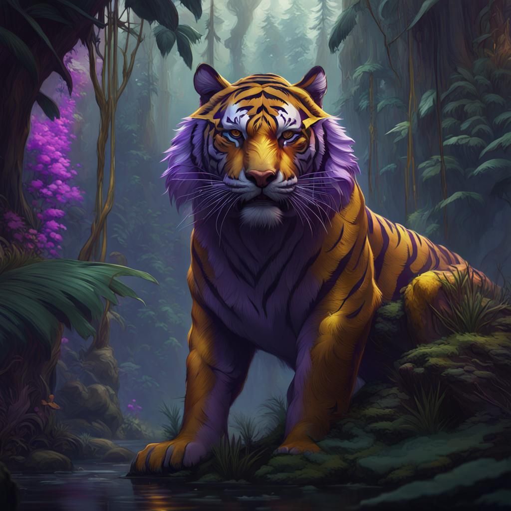 Jungle Tiger: Dark Fantasy Concept Art