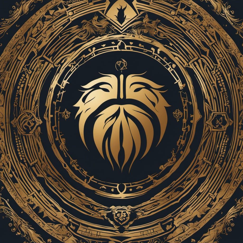 Minimalist Fantasy Crest Featuring Golden Bear Claw