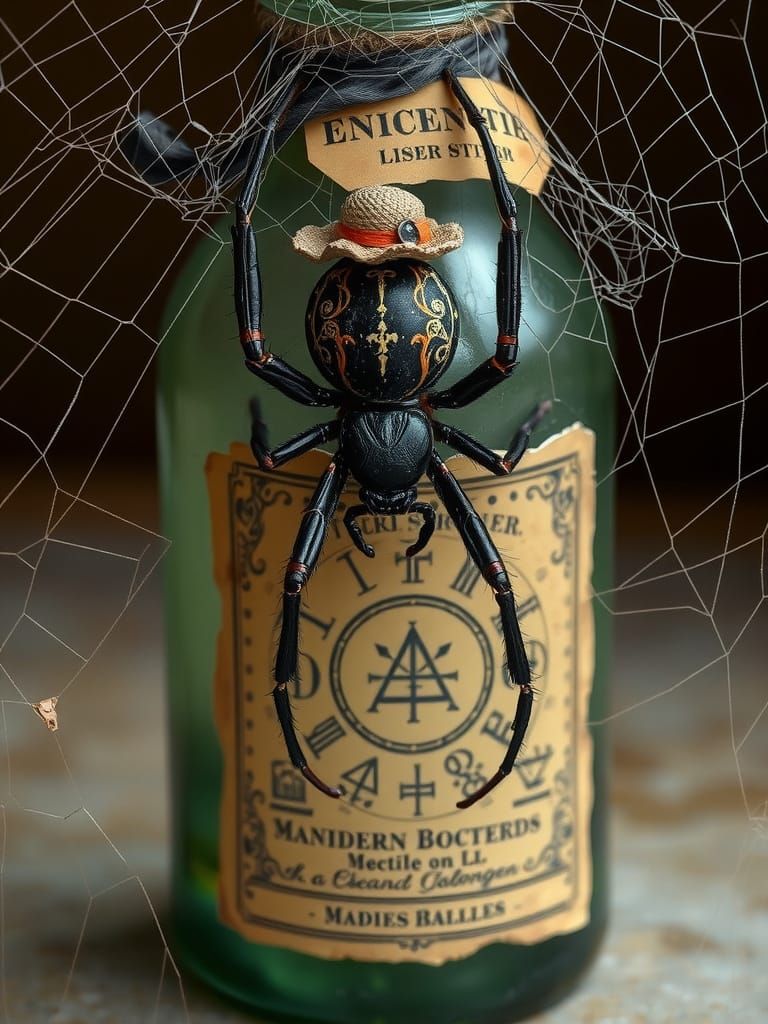 Mediterranean Black Widow in Albrecht Dürer-Inspired Apothec...