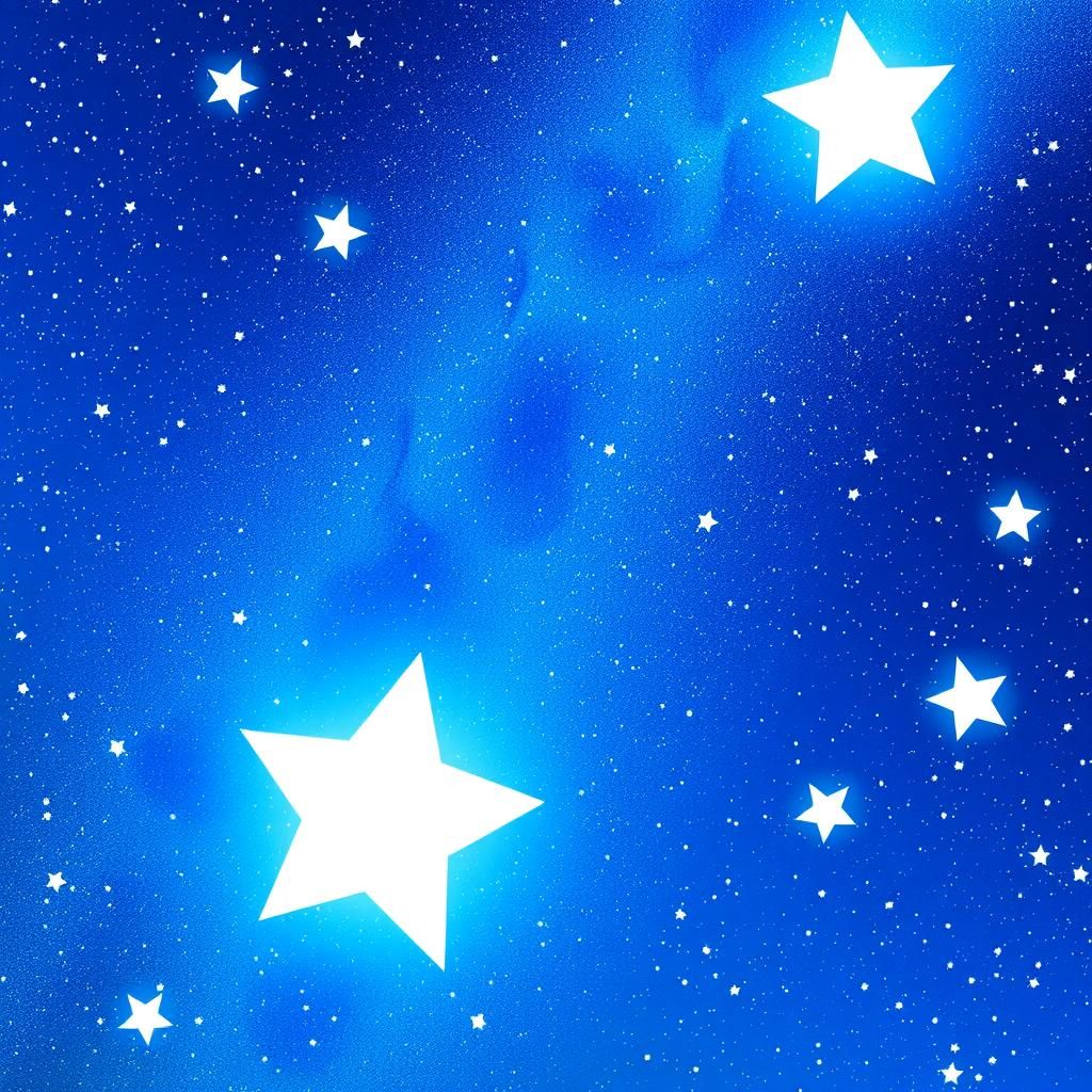 Anime Style Blue and White Starscape