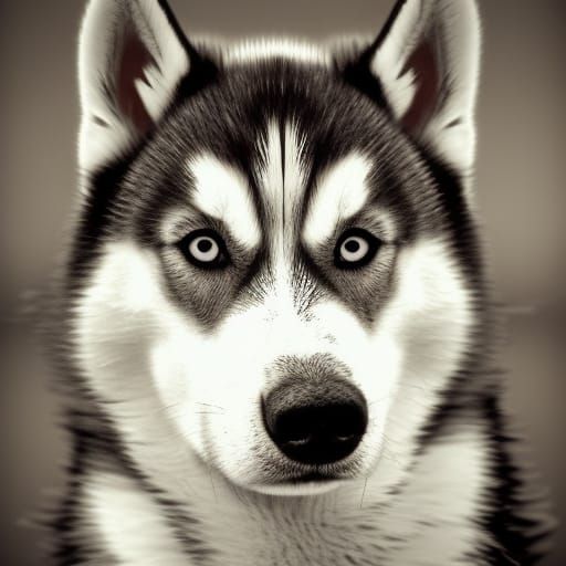 Hyperrealistic Husky Portrait in High Definition