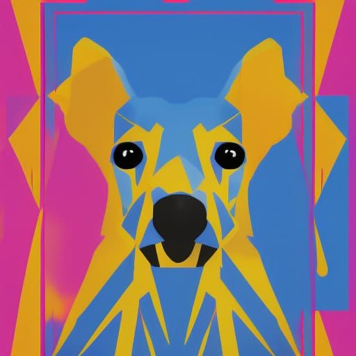 Pop Art Animals in Geometric Bauhaus Style