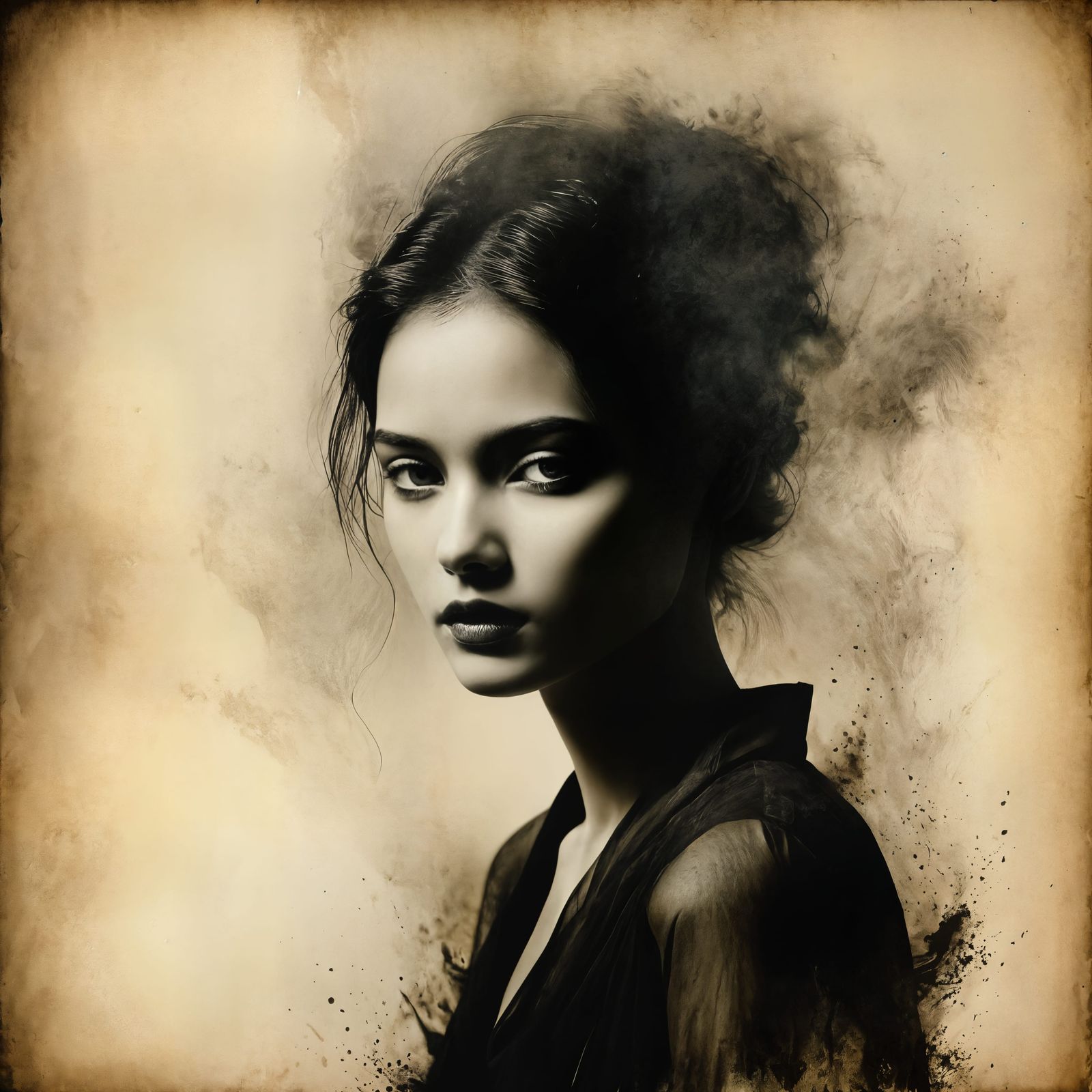 Ethereal Portrait in Sepia Tones