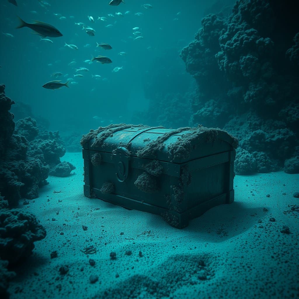 Sunken Treasure Chest with Ethereal Glow
