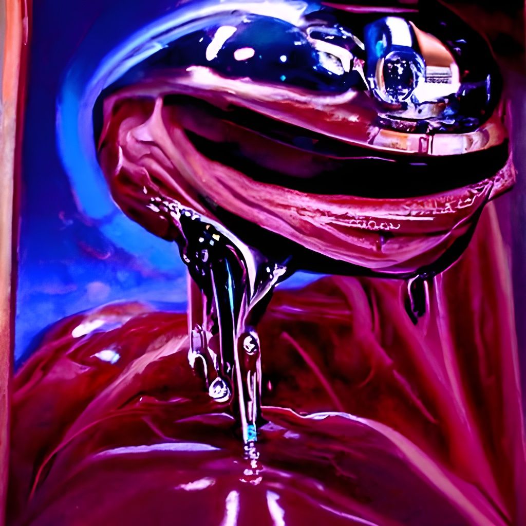 Figure with Drip as Oil Painting
