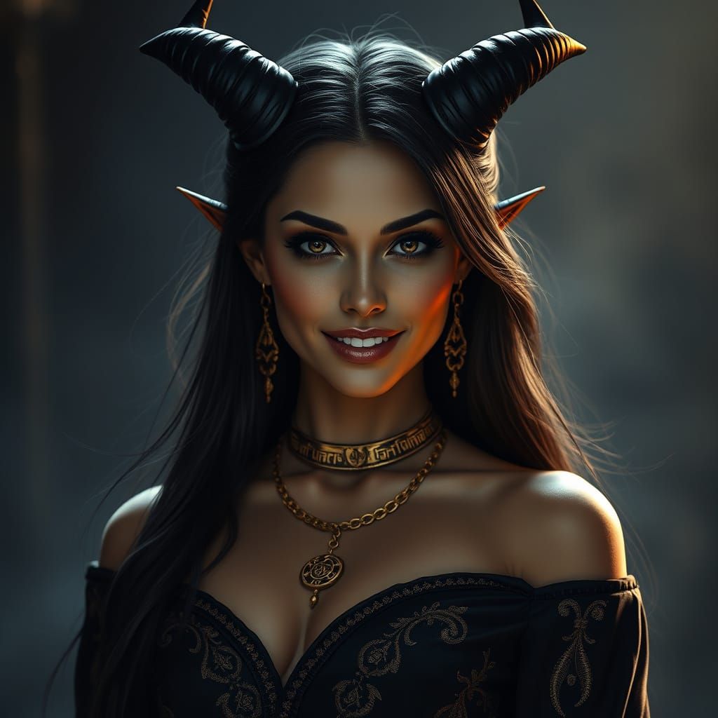 Dark Royalty Demon Queen with Supernatural Allure