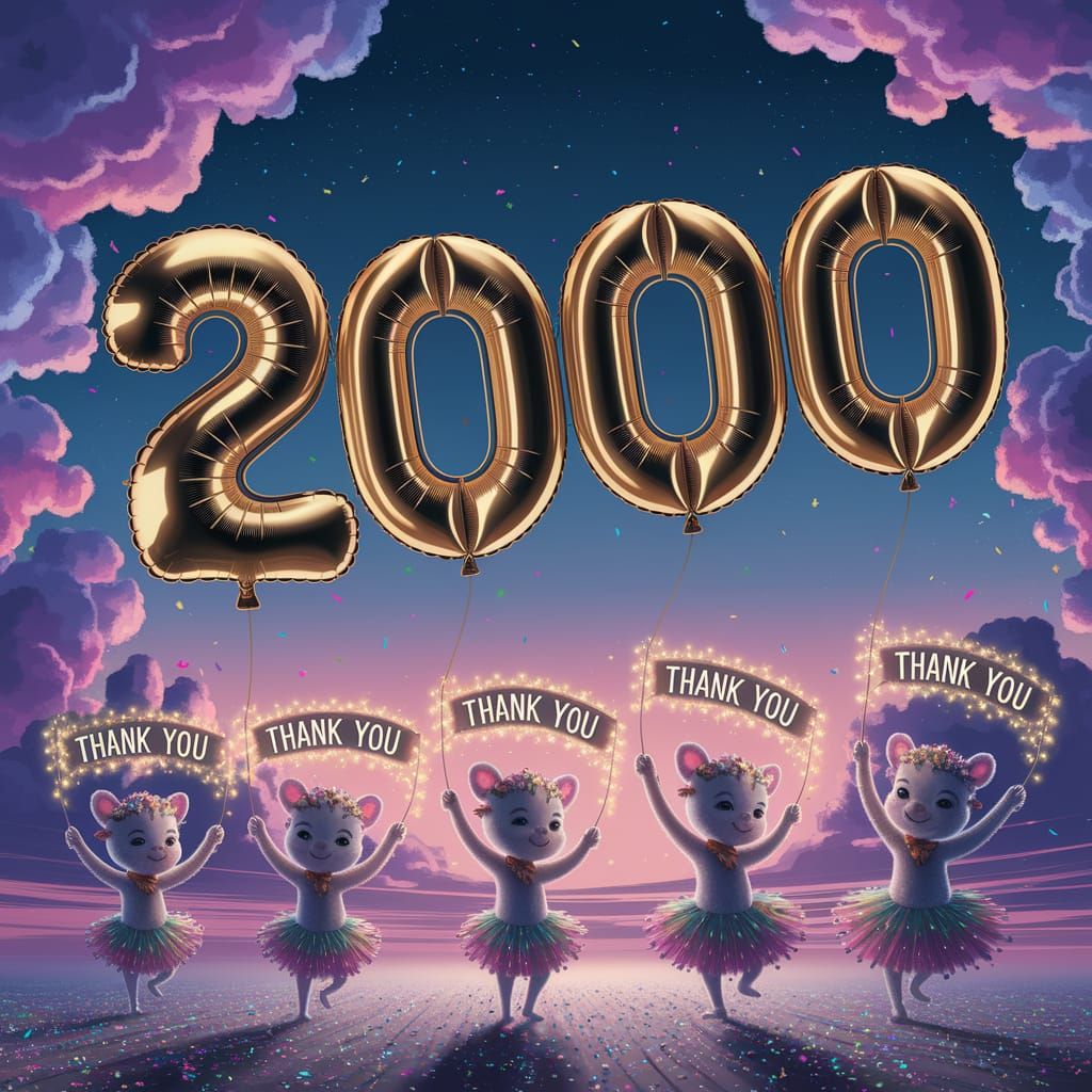 Dreamy Golden Balloon Parade in Twilight Sky