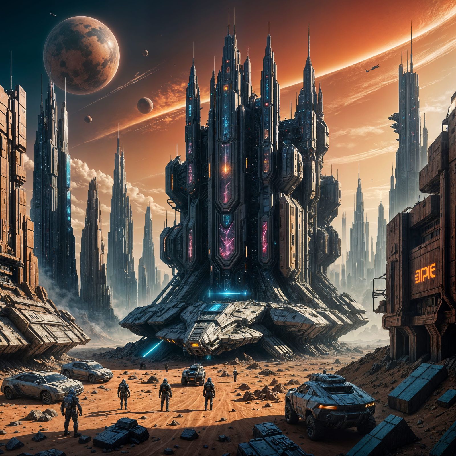 Cyberpunk Martian Metropolis Unveiled in Splendid Detail