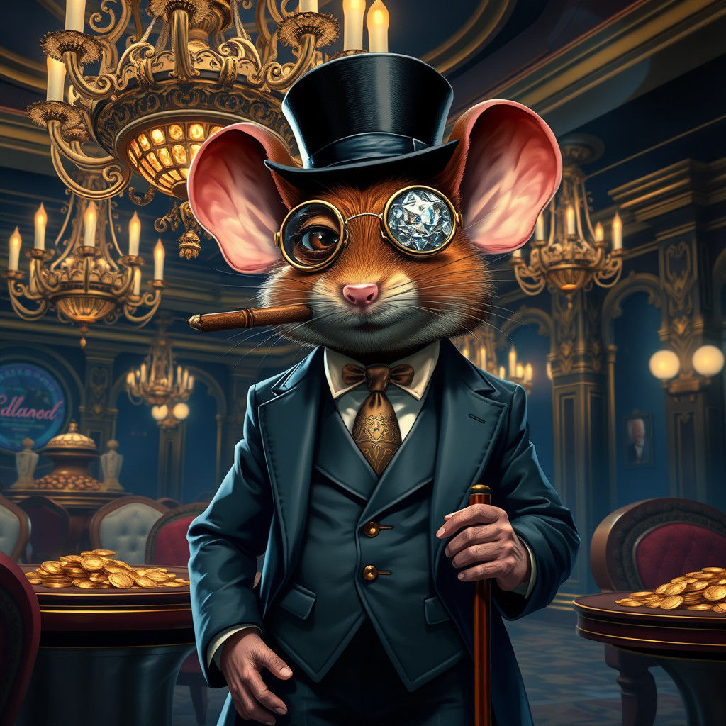 Suave Mouse in Casino: Concept Art Illustration