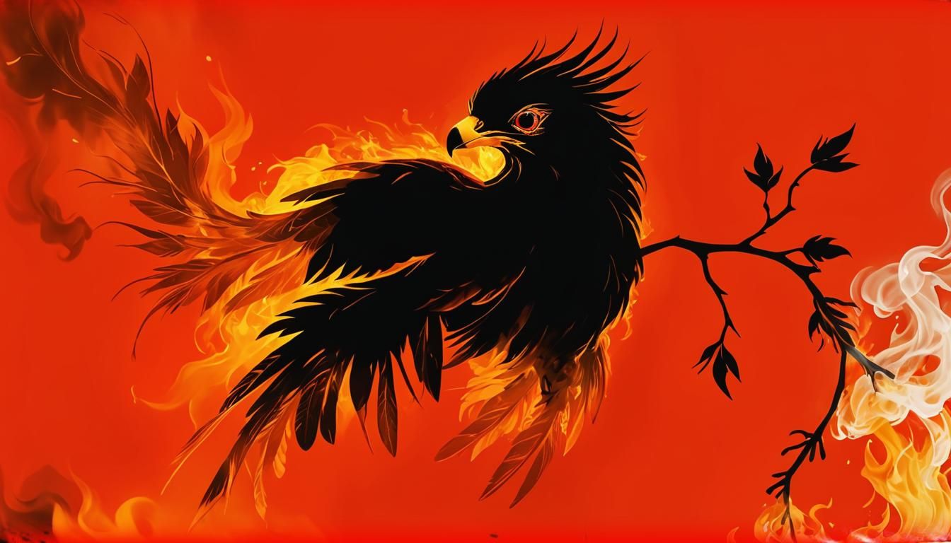 Majestic Firebird in Vibrant Digital Art