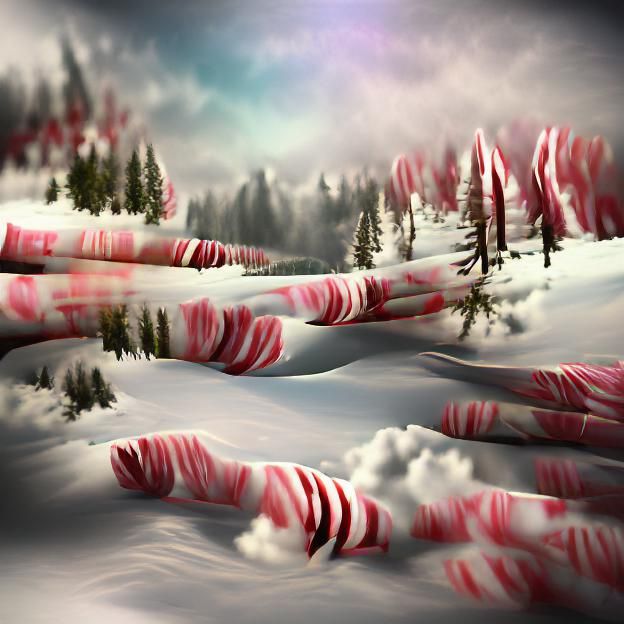 Candy Cane Forest in Winter Wonderland