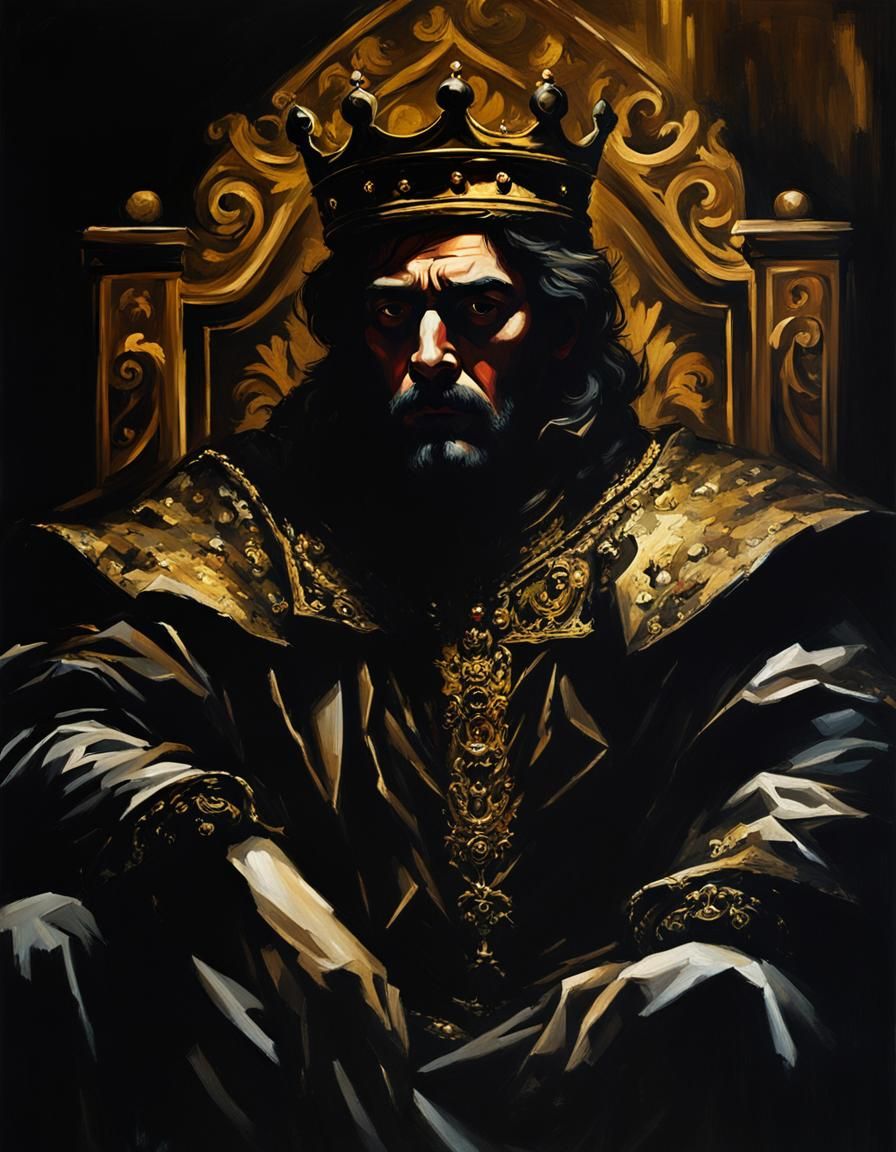 Chiaroscuro Portrait of a Lonely King