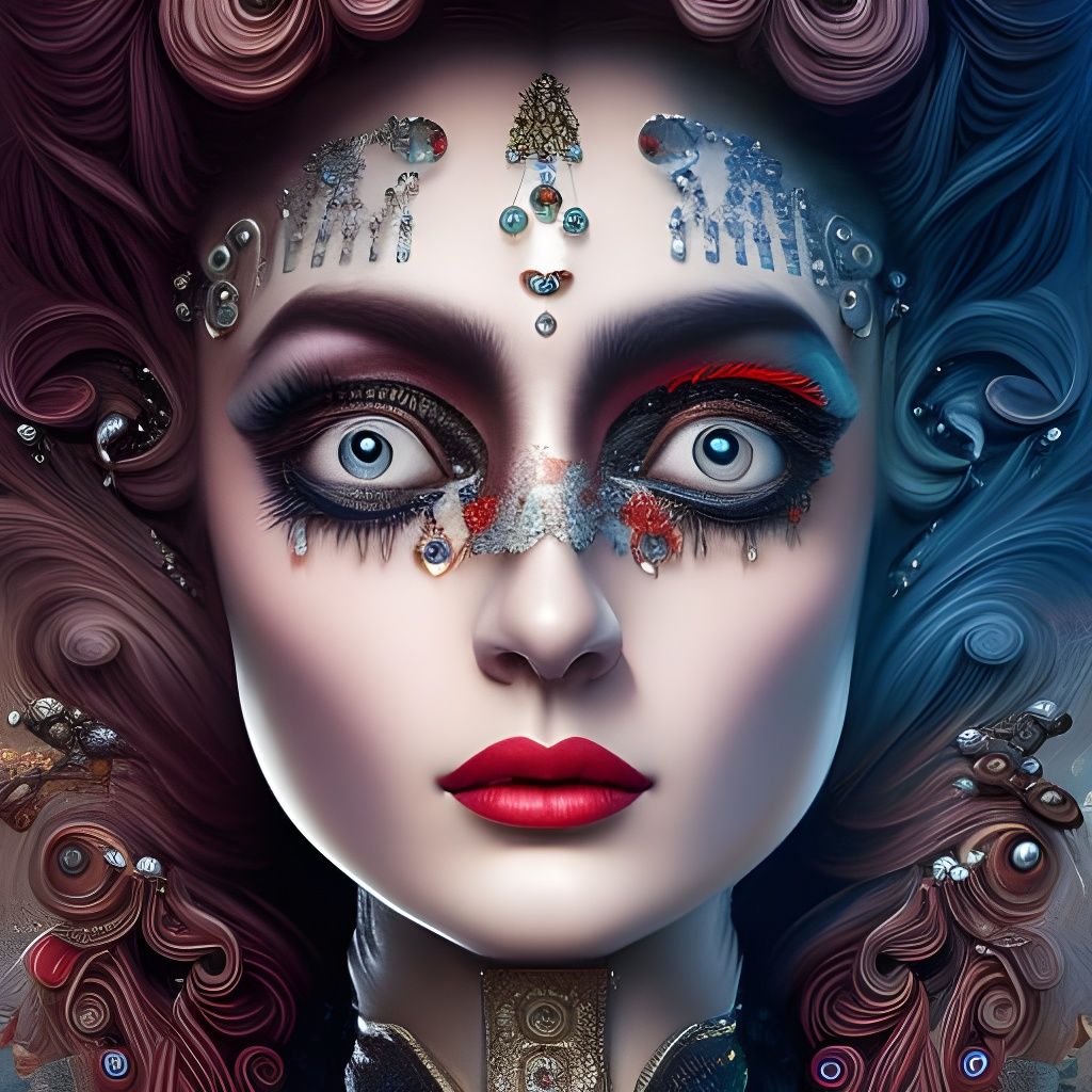 Hyperdetailed Portrait of Modern Woman in Surreal Style