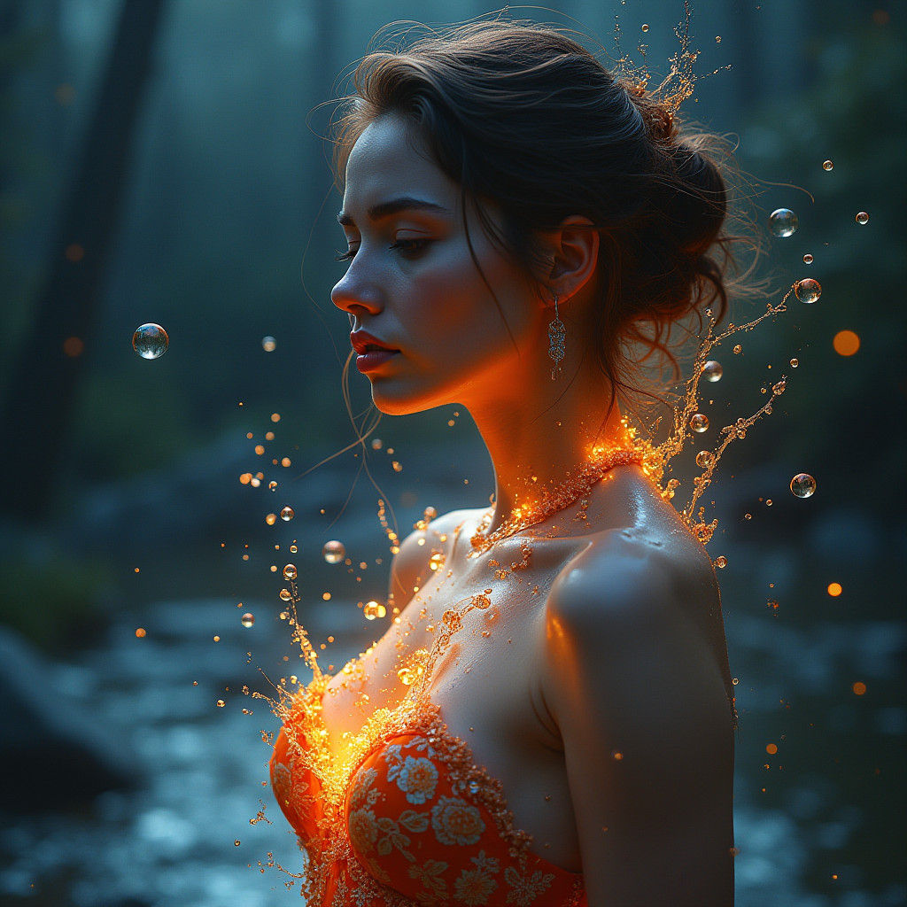 Lovely Stranger Portrait with Paint Splash Effects