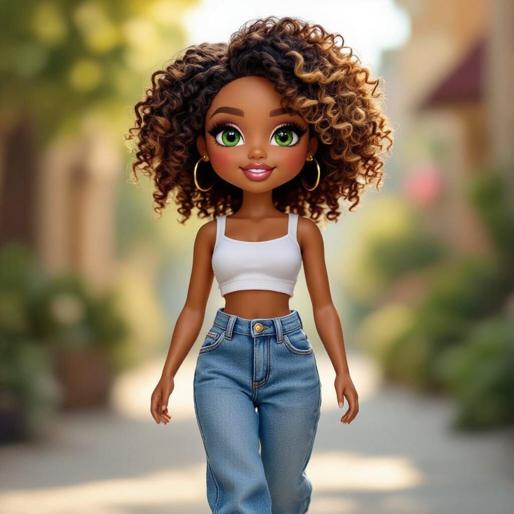 Realistic Doll with Warm Skin in Instagram Style