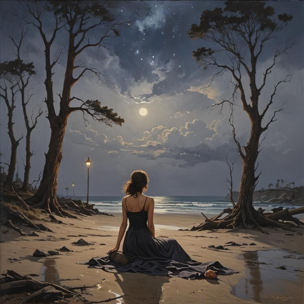 Melancholy Night: Oil Painting Inspired by James Gurney