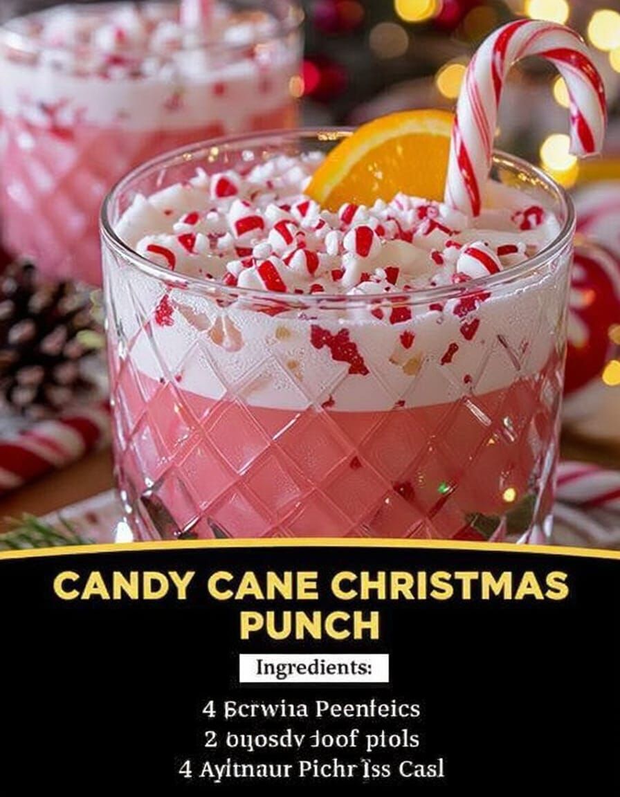 Candy Cane Christmas Punch in Photorealistic Style