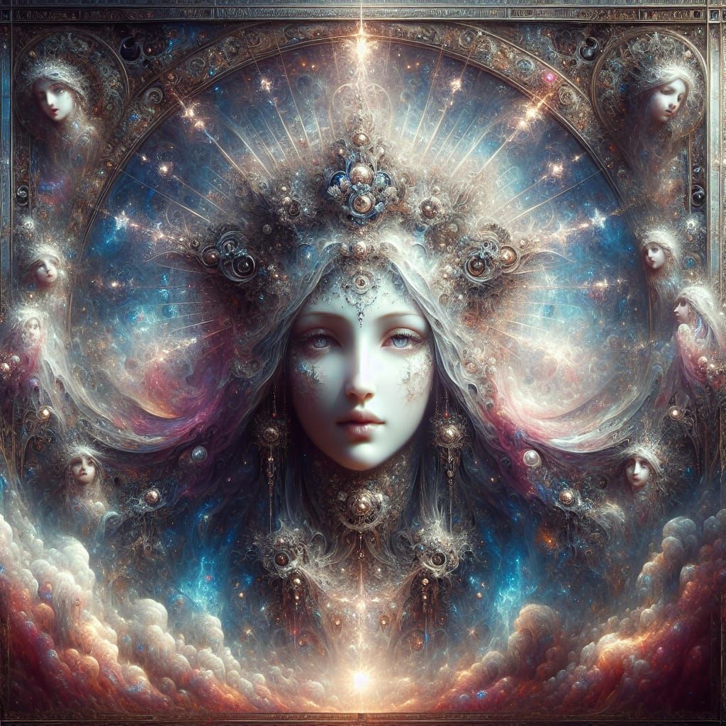 Celestial Queen's Ascension: Fantasy Concept Art